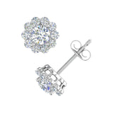 1 Carat (ctw) Cluster Diamond Stud Earrings in Gold - IGI Certified