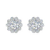 1 Carat (ctw) Cluster Diamond Stud Earrings in Gold - IGI Certified