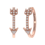 1/4 Carat Diamond Arrow Hoop Earrings in Gold