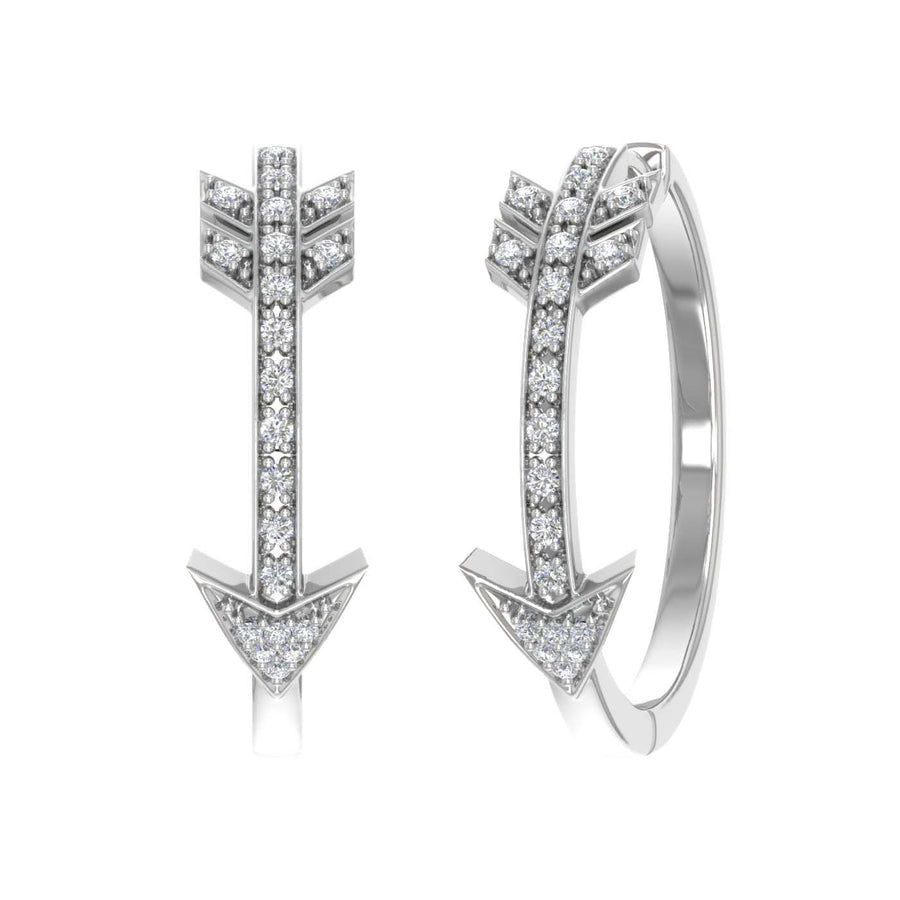1/4 Carat Diamond Arrow Hoop Earrings in Gold