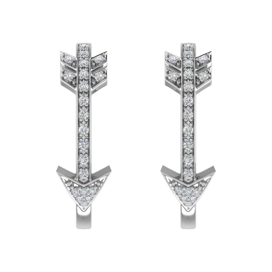 1/4 Carat Diamond Arrow Hoop Earrings in Gold