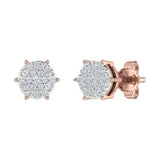 0.15 Carat Diamond Cluster Earrings in Gold - IGI Certified