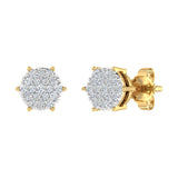 0.15 Carat Diamond Cluster Earrings in Gold - IGI Certified