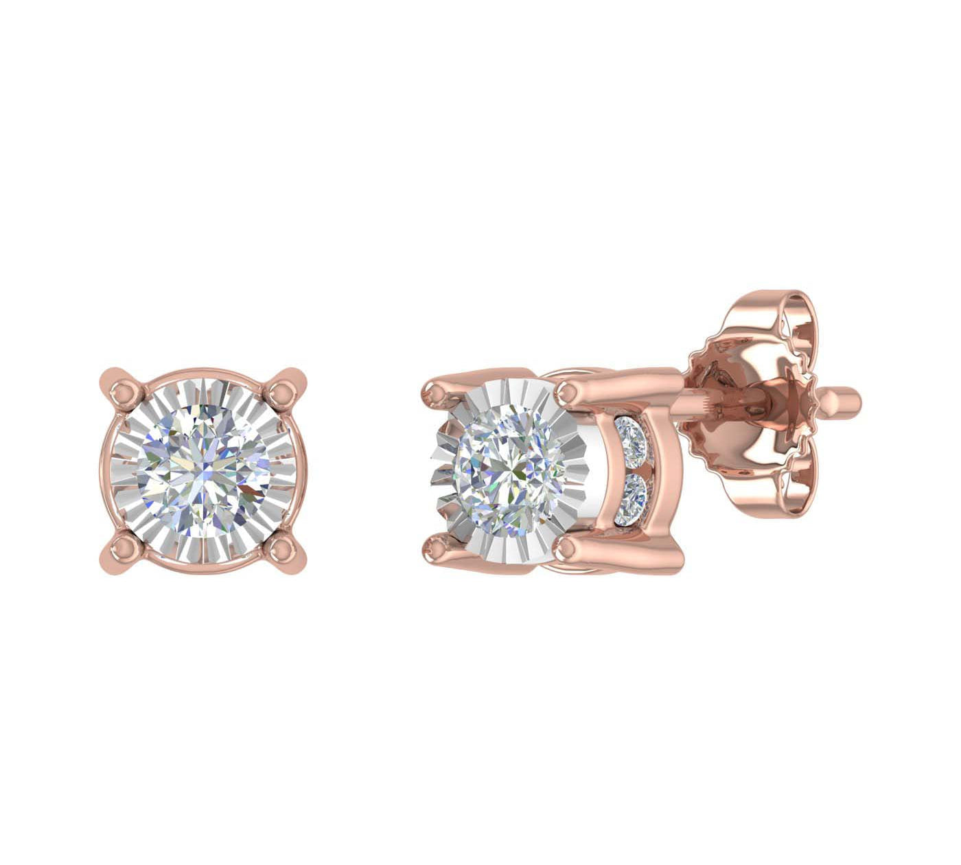 1/3 Carat Diamond Stud Earrings in Gold
