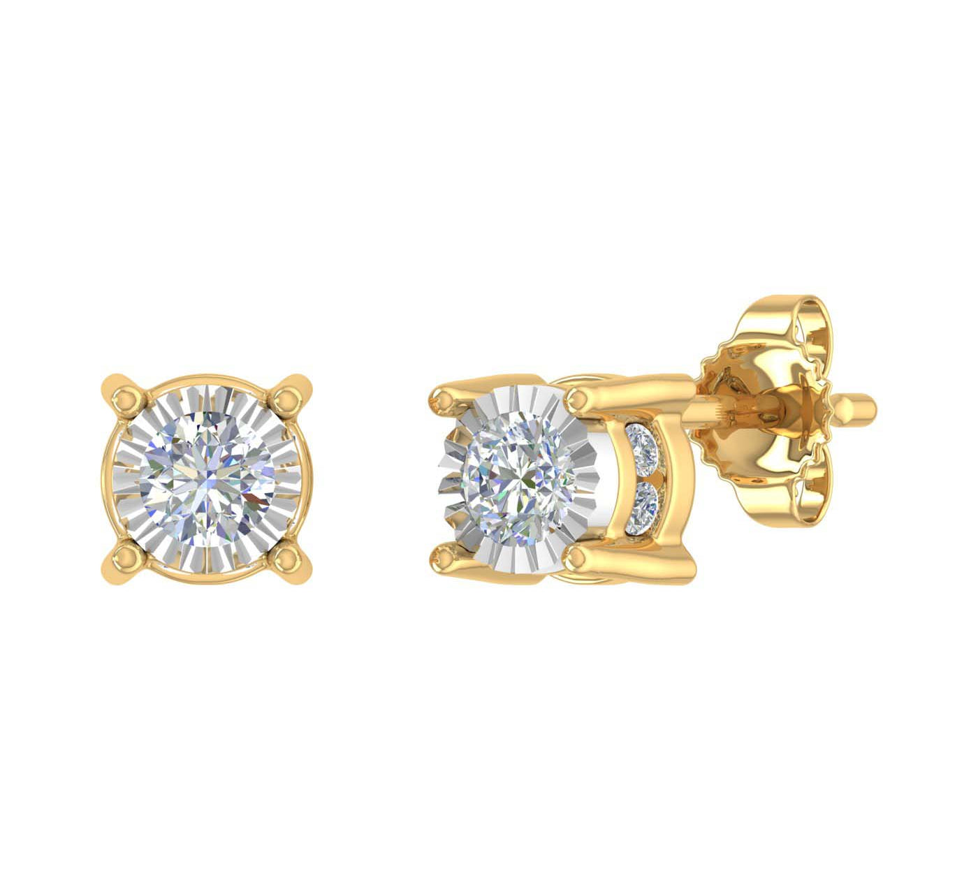 1/3 Carat Diamond Stud Earrings in Gold