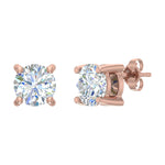 1 Carat Diamond Stud Earrings in Gold-Rose Gold-ER-03548-0100-I2I3J-14KP