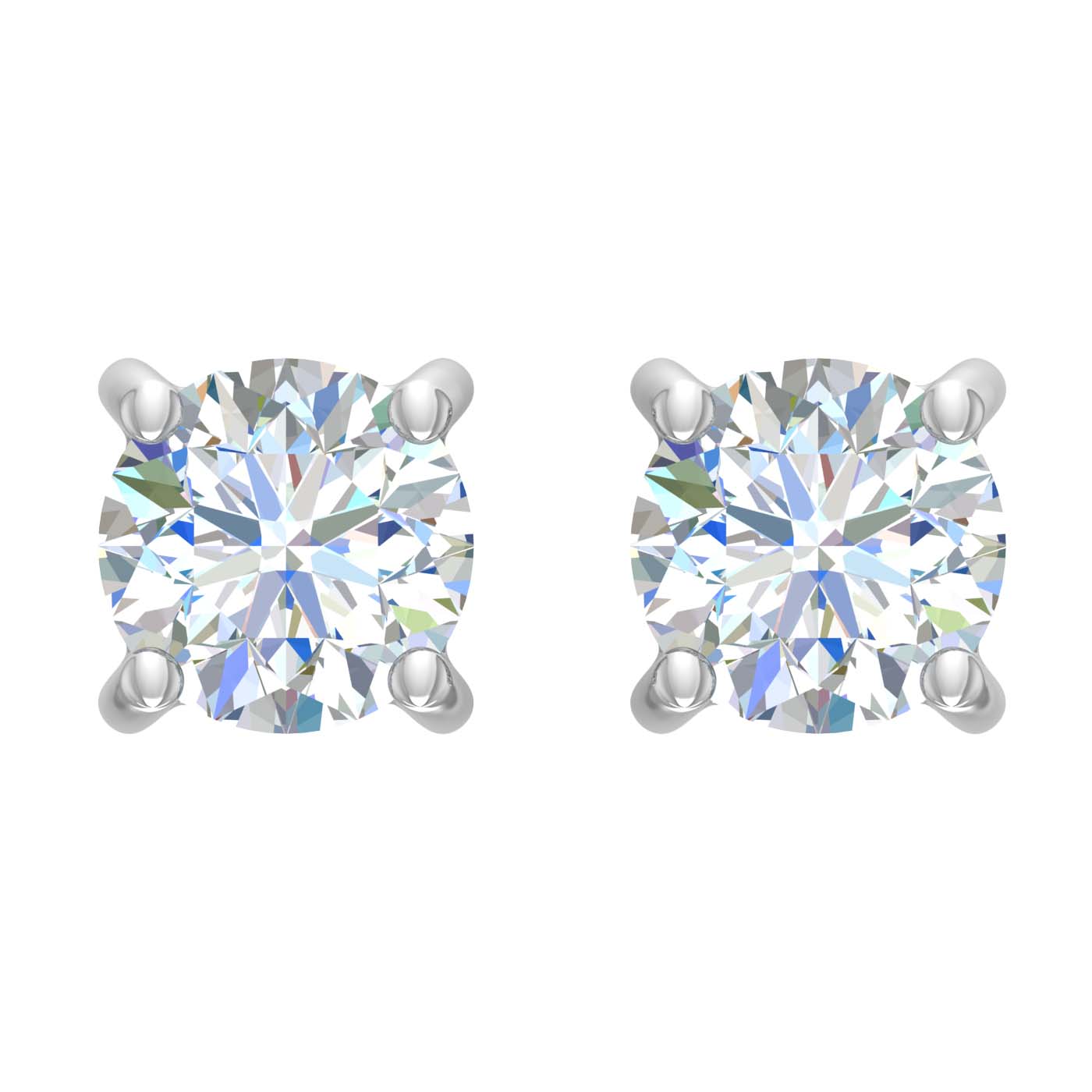 1 Carat Diamond Stud Earrings in Gold-ER-03548-0100-I2I3J-14KW-Thumbnail 3