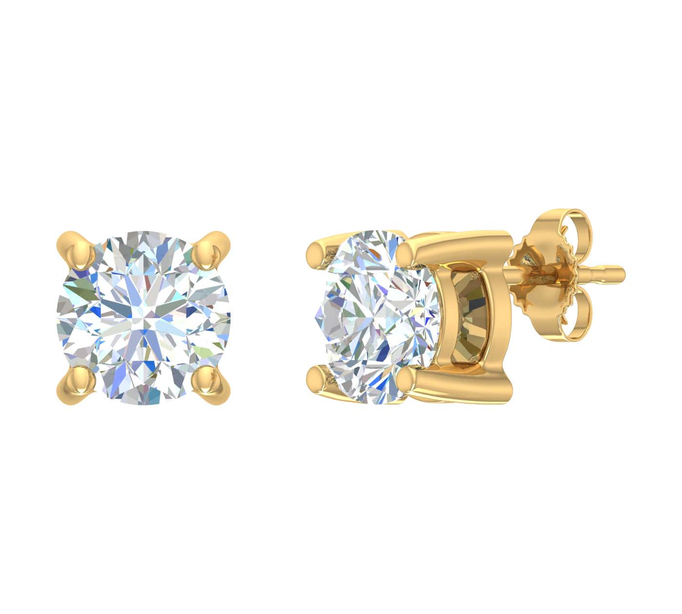 1 Carat Diamond Stud Earrings in Gold-Rose Gold-ER-03548-0100-I2I3J-14KP-Thumbnail 1
