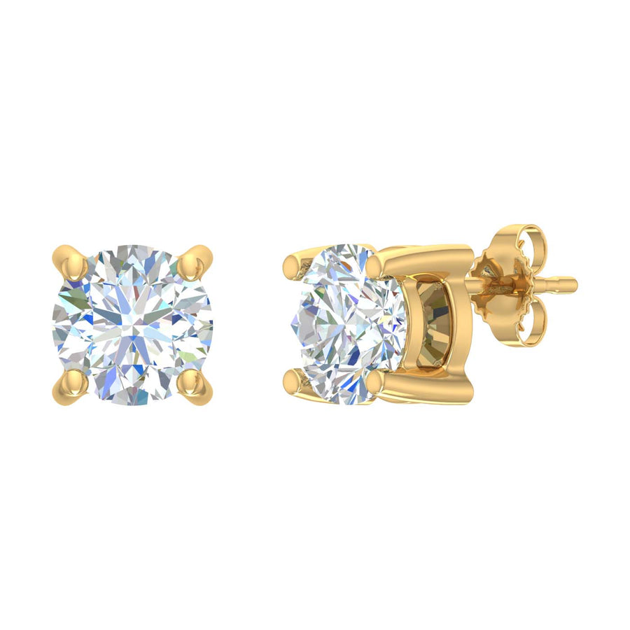 1 Carat Diamond Stud Earrings in Gold
