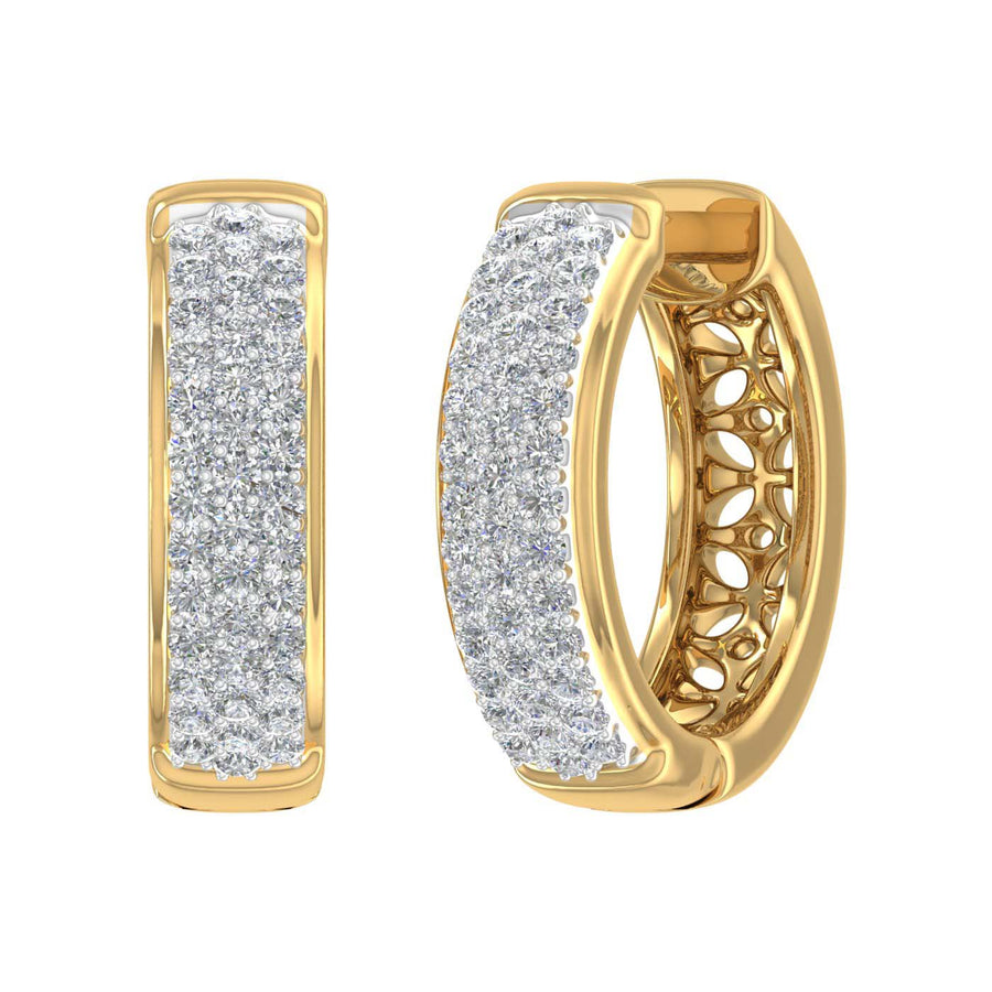 0.46 Carat Diamond Hoop Earrings in Gold - IGI Certified
