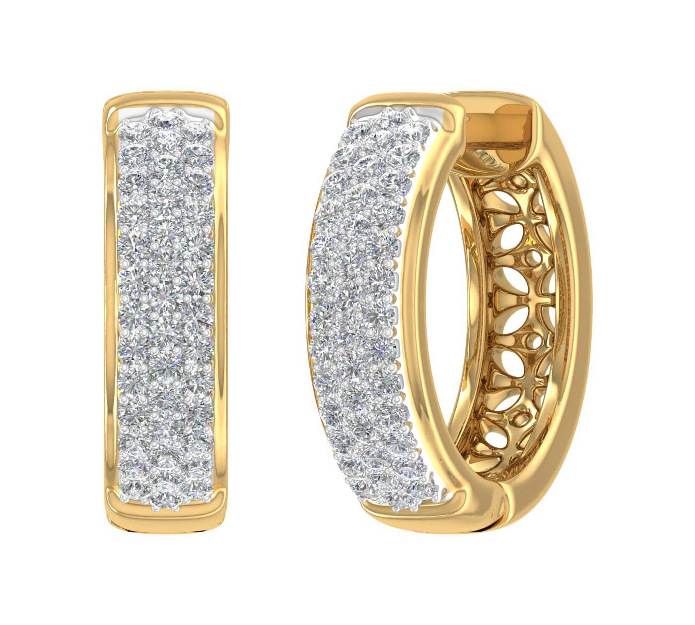 0.46 Carat Diamond Hoop Earrings in Gold