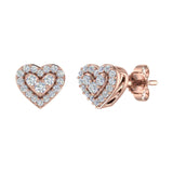 1/5 Carat Diamond Heart Shaped Stud Earrings in Gold