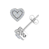 1/5 Carat Diamond Heart Shaped Stud Earrings in Gold
