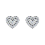 1/5 Carat Diamond Heart Shaped Stud Earrings in Gold