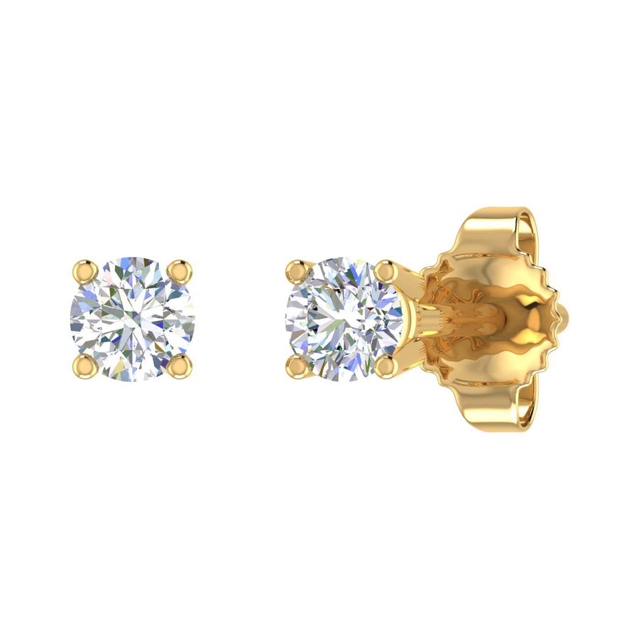 0.15 Carat 4-Prong Set Diamond Stud Earrings in Gold - IGI Certified
