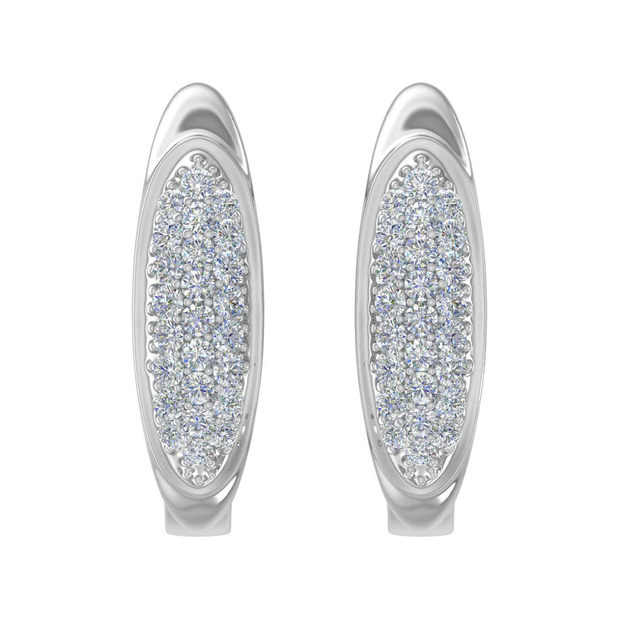 Gold Round Diamond Ladies Huggies Hoop Earrings (1/5 Carat) - IGI Certified