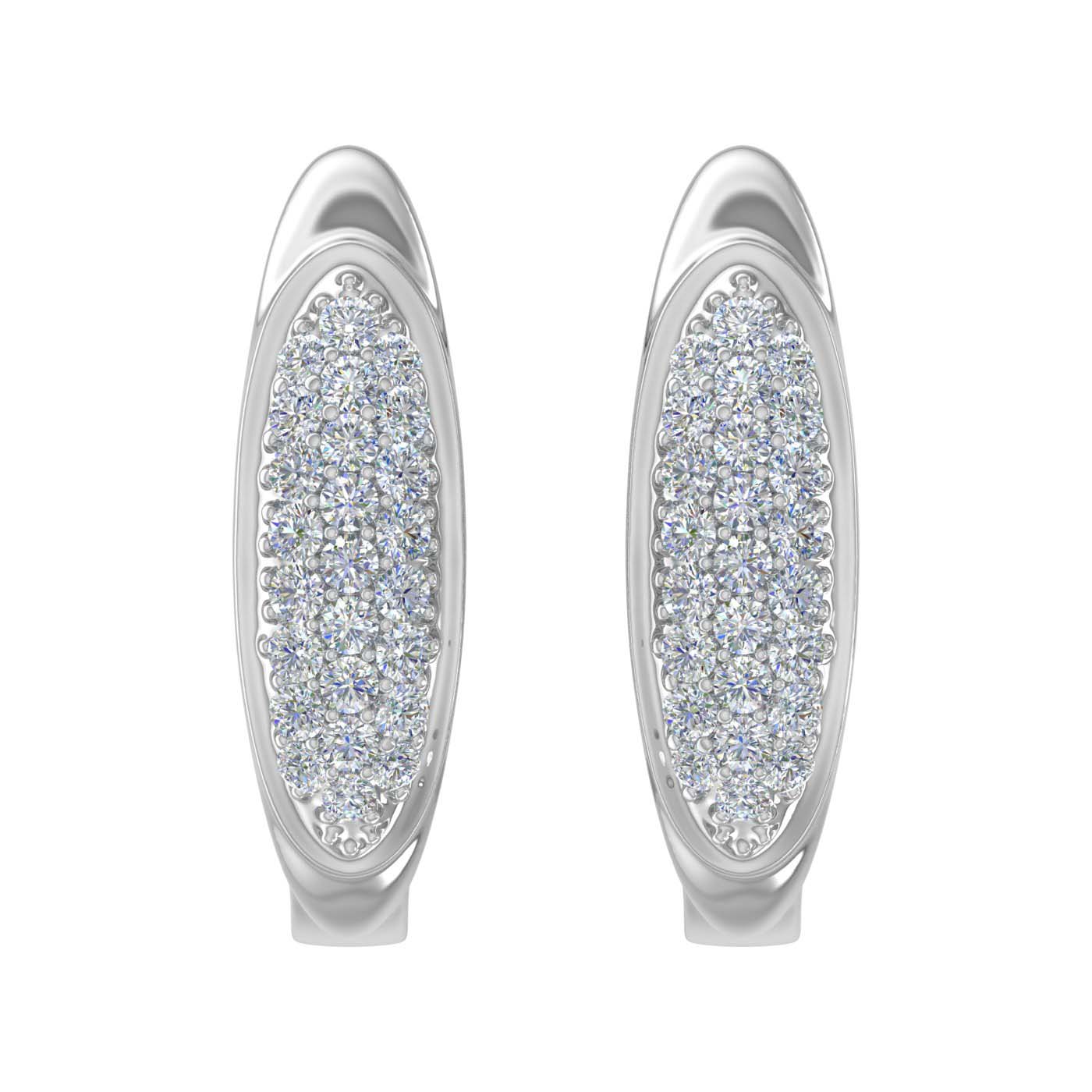 Gold Round Diamond Ladies Huggies Hoop Earrings (1/5 Carat) - ER-03768-I2I3-14KW - Preview 2