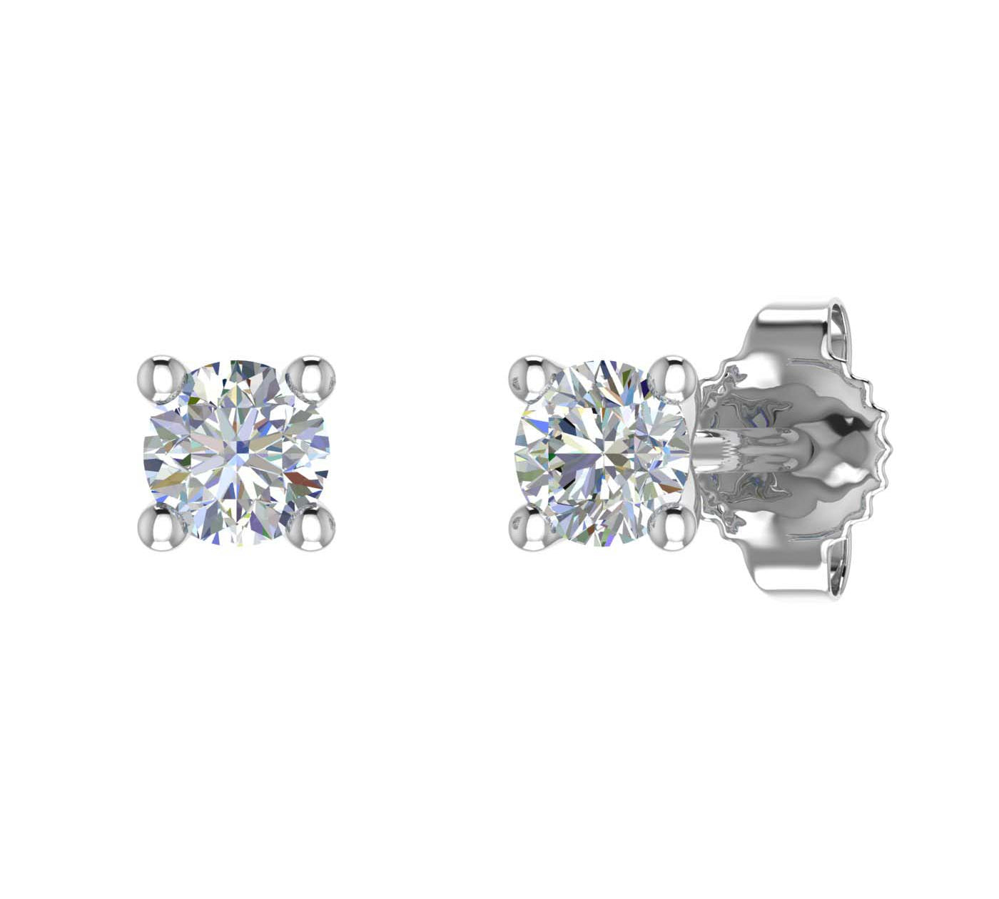 0.15 Carat 4-Prong Diamond Stud Earrings in Gold