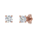 1/4 Carat 4-Prong Diamond Stud Earrings in Gold