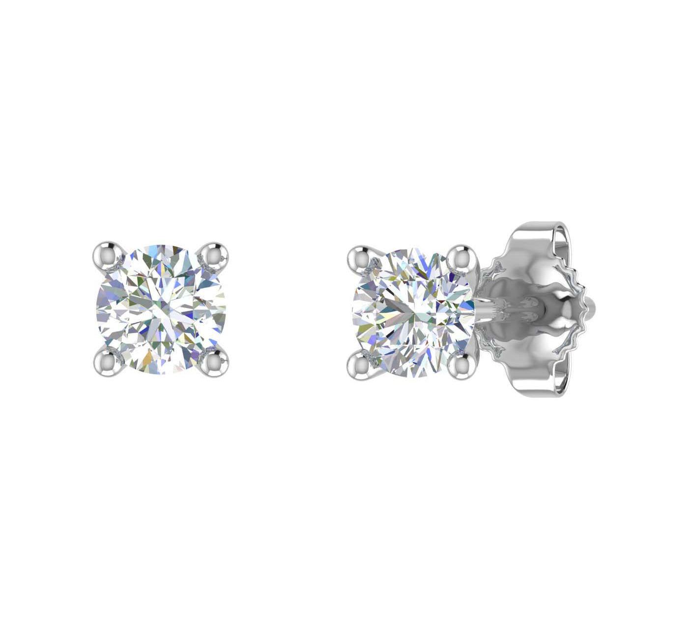 1/4 Carat 4-Prong Diamond Stud Earrings in Gold - IGI Certified