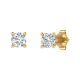 1/4 Carat 4-Prong Diamond Stud Earrings in Gold
