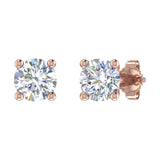 1 Carat 4-Prong Set Diamond Stud Earrings in Gold - IGI Certified