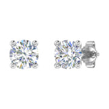 1 Carat 4-Prong Set Diamond Stud Earrings in Gold - IGI Certified