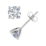 1 Carat 4-Prong Set Diamond Stud Earrings in Gold - IGI Certified