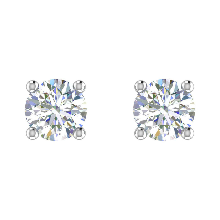 1 Carat 4-Prong Set Diamond Stud Earrings in Gold