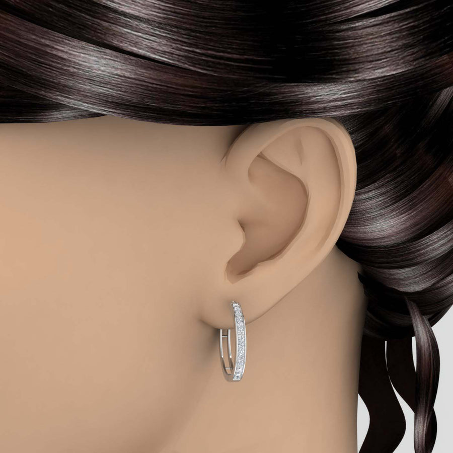 1 Carat Prong Set Diamond Ladies Hoop Earrings in Gold - IGI Certified