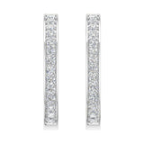 1 Carat Prong Set Diamond Ladies Hoop Earrings in Gold - IGI Certified