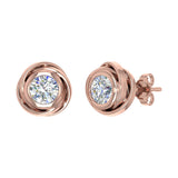 1 Carat Rose Diamond Stud Earrings in Gold
