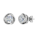 1 Carat Rose Diamond Stud Earrings in Gold
