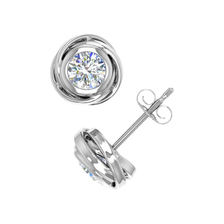 1 Carat Rose Diamond Stud Earrings in Gold - IGI Certified