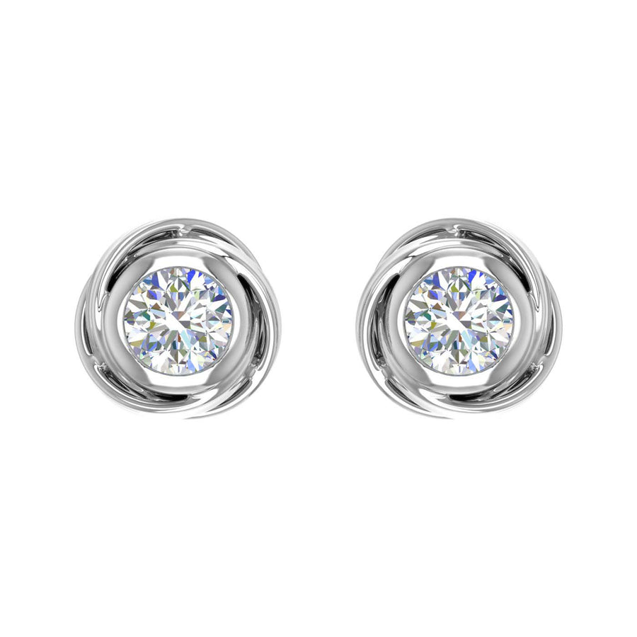 1 Carat Rose Diamond Stud Earrings in Gold