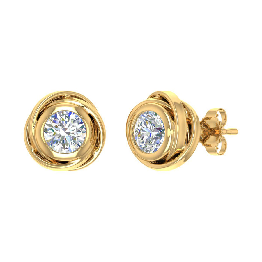1 Carat Rose Diamond Stud Earrings in Gold - IGI Certified