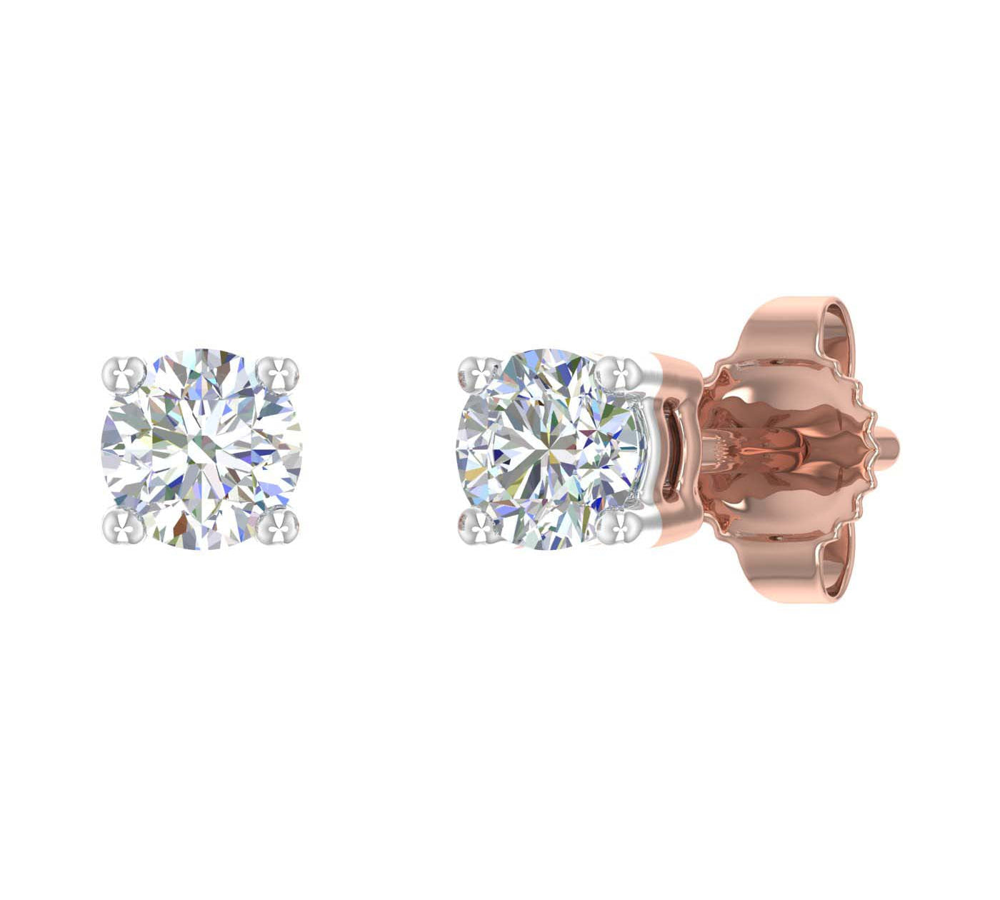 1/5 Carat Diamond Stud Earrings in Gold - IGI Certified