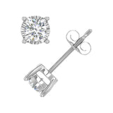 3/8 Carat Pave Set Diamond Stud Earrings in Gold