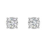 3/8 Carat Pave Set Diamond Stud Earrings in Gold