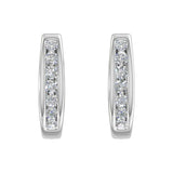 1/4 Carat Channel Set Diamond Hoop Earrings in Gold - IGI Certified