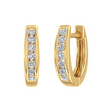1/4 Carat Channel Set Diamond Hoop Earrings in Gold - IGI Certified
