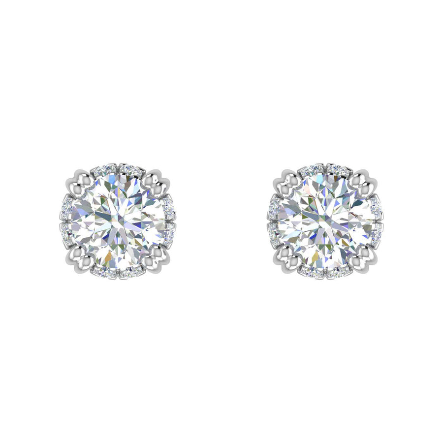 3/4 Carat Diamond Womens Stud Earrings in Gold - IGI Certified