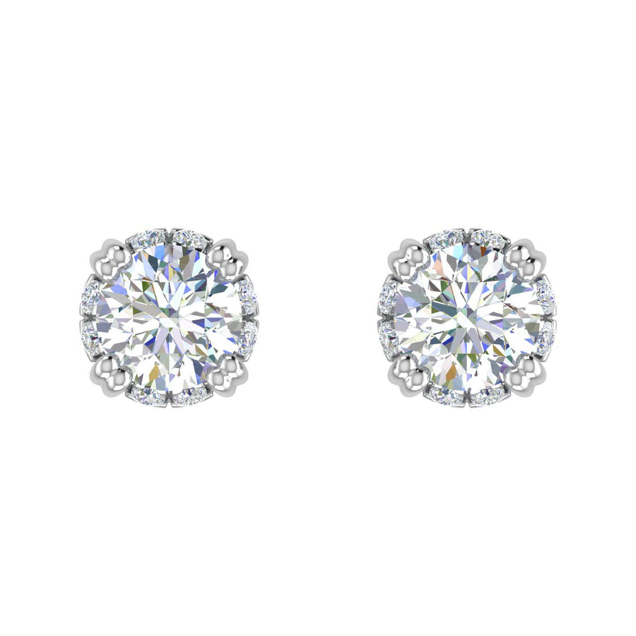 1 Carat Diamond Ladies Stud Earrings in Gold