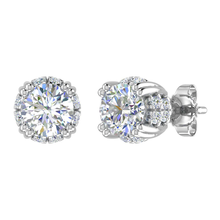 1.25 Carat Natural Diamond Stud Earrings in Gold - IGI Certified