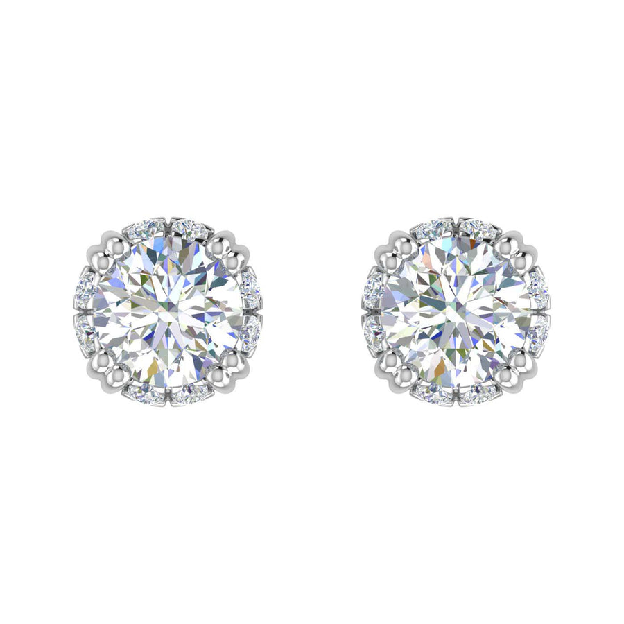 1.25 Carat Natural Diamond Stud Earrings in Gold - IGI Certified