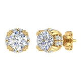 1.25 Carat Natural Diamond Stud Earrings in Gold - IGI Certified