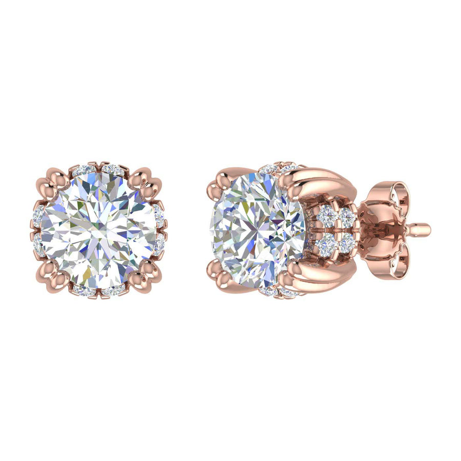 1.50 Carat Natural Diamond Womens Stud Earrings in Gold - IGI Certified