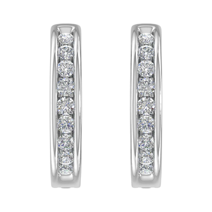 1/2 Carat Diamond Hoop Earrings in Gold - IGI Certified