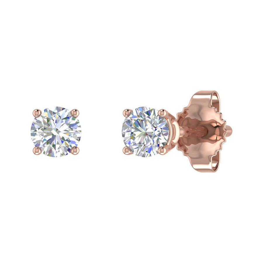 1/4 Carat 4-Prong Set Diamond Stud Earrings in Gold