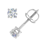 1/4 Carat 4-Prong Set Diamond Stud Earrings in Gold - IGI Certified